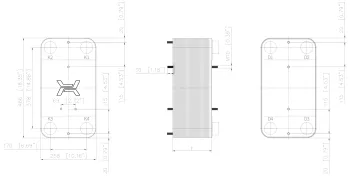 Pájený nerezový deskový výměník tepla RCC110-90L HEXONIC